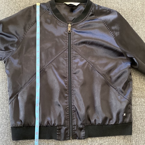 Nikita | Black Satin Bomber Jacket. Size Large (fits Medium). Zipper. - Picture 9 of 12